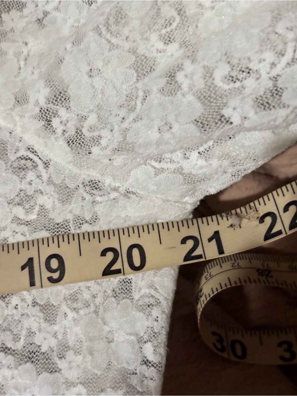 GUESS L White Floral Lace Ruffle Shirt Dress Boho Western Bridal - Picture 12 of 15